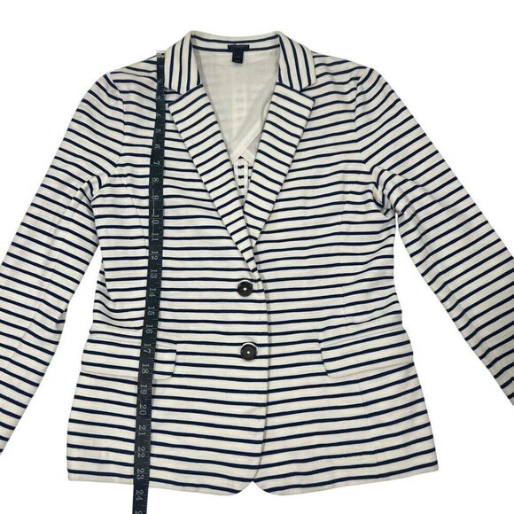 J.Crew Women's White & Blue Striped Stretch Blazer Jacket Size Small - Picture 9 of 15